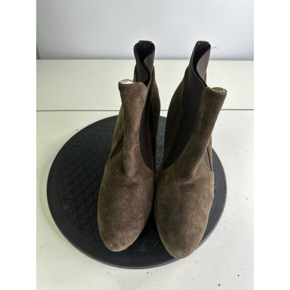 DANA DAVIS Brown Suede Leather Ankle Booties Sz 7.5 B - Picture 2 of 11